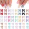 Aurora 100 Pcs Bow Nail Charm Set - Cute Butterfly, Pearl Resin, 3D Bows, Colorful Bowknot for Acrylic Nails