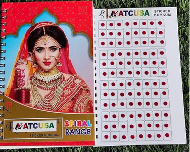 960 Maroon Bindi book Mang Tiki Temporary Tattoos Polka Dot Sticker Forehead Unique Collection in Spiral Book By ATCUSA