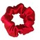 100% Pure Mulberry Silk Hair Scrunchies, 16 Momme Silk Scrunchies, Silk Hair Ties for Women Girls Curly Thick Thin Hair, Black Satin Sleep, 1 Count (01 red)
