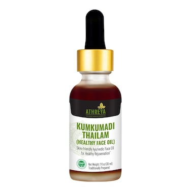 Athreya Herbs Kumkumadi Oil (Healthy Face Oil)   1 Oz   Skin-Friendly Ayurvedic Face Oil   Rejuvenates Skin   For A Natural &amp; Youthful Glow   Maintains Skin Hydration &amp; Moisture   Vegan, Non-GMO