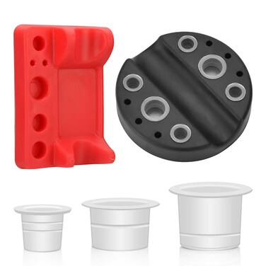 ATOMUS 101pcs Tattoo Ink Caps Kit with 1pc Cup Holder 100pcs Mixed S M Tattoo Ink Cups 6 Holes Ink Caps Holder for Tattoo Ink Tattoo Supplies Tattoo Sets