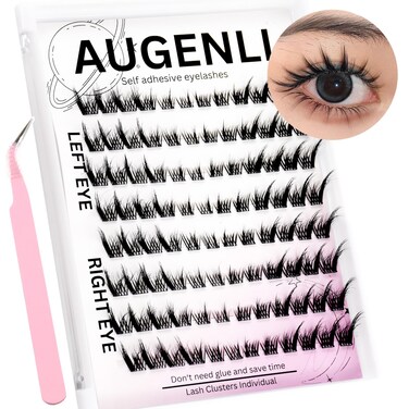 Lash Clusters Manga Lash Clusters Anime Spiky Eyelash Extensions Wispy Individual Lashes Natural C Curl Cluster Eyelash Mixed 10~14mm DIY Lash Extensions Kit with Tweezers (H102)