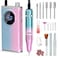 Nail Drill Professional 40000RPM for Acrylic Nails, Nail Drill Portable Electric Nail Drill for Nail Manicure, Nail Drill Rechargeable High Capacity for Salon and Home Use (Pink-Blue)