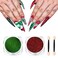 AUOCATTAIL 𝐑𝐞𝐝 𝐆𝐫𝐞𝐞𝐧 Shiny Nail Powder Chrome Glitter Pigment Dust Iridescent Nail Thin Particle Magic Mirror Long Lasting Dip Powder for Christmas Nail Art Decoration