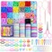 Hair Accessories for Girl, 1543 Pcs Elastic Hair Rubber Bands Set 20 Colors Elastic Hair Ties with Organizer Box Cotton Baby Hair Ties, Hair Tail Tools, Rat Tail Comb, Butterfly Hair Clips