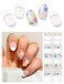 Semi Cured Gel Nail Strips (Flower French), 20 Pcs Gel Nail Wraps, Stickers, UV Light Required, Salon Quality, Long Lasting