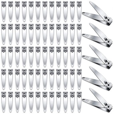 100-Pack Nail Clippers Bulk Toenail Fingernail Clippers Pack, Sturdy Stainless Steel Finger Toe Nail Clipper Curved Blade,Portable Mini Nail Cutter Set for Men Women Homeless Care Supplies