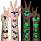 Halloween Luminous Bat Temporary Tattoos for Kids - 10 Sheets Glow In The Dark Halloween Bat Theme Tattoos for Boys and Girls, Halloween Cosplay Face Makeup Accessories Holiday Party Gifts