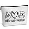 AWSICE Volleyball Cosmetic Bag, Peace Love Volleyball Gifts for Dentisit, Birthday Gifts for Women Sister Her Coach Girl Teens-B26