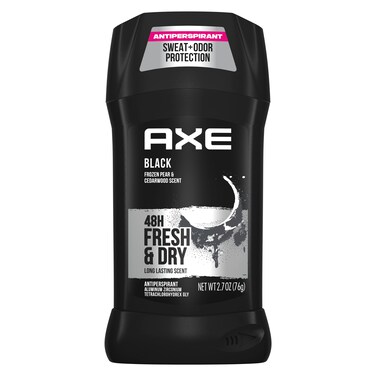 AXE Antiperspirant Stick For Men 48 Hour Sweat And Odor Protection For Long Lasting Freshness, Black Frozen Pear &amp; Cedarwood Men's Deodorant 2.7oz 12 Count