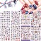 8sheets 4th of July Nail Art Stickers 3D Self-Adhesive American Flag Patriotic Independence Day Nail Decals USA Flags Butterfly Heart Star Nail Design I Love America for Memorial Day DIY Manicure