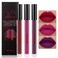 3 Colors Matte Liquid Lipstick Set, Purple Burgundy Rose Red Halloween Makeup, High Impact Long Lasting Lip Stain Velvet Nonstick Cup Smudge Proof &amp; Waterproof Lip Gloss Set