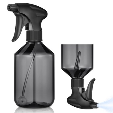 Baderke 2 PCS 360&deg; Spray Bottle, 16 oz Upside Down Spray Bottles, Plastic Spray Bottles is Nice for Plants, Cleaning Solutions, Durable Nozzle w/Fine Mist and Stream Setting (Gray)