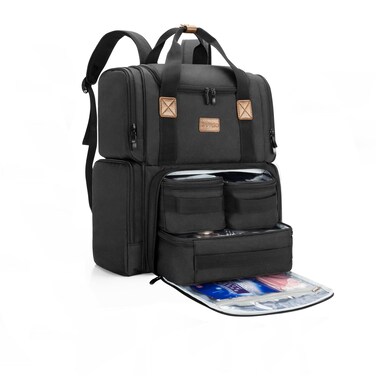 BAFASO Cosmetic Bag with 3 Inner Removable Pouches, Travel Makeup Bag with Multiple Pockets, Black