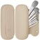 Travel Makeup Brush Holder, Magnetic Anti-fall Out Silicon Cosmetic Face Brushes Holder, Upgrade Travel Essentials Makeup Brush Case,Makeup Tools Organizer for Travel, Khaki