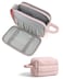 BAGSMART Travel Toiletry Bag for Women, Puffy Cosmetic Makeup Bag Organizer, Large Wide-open Travel Bag for Toiletries, Dopp Kit Water-resistant Shaving Bag for Accessories-Pink