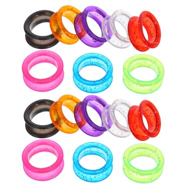 balacoo Scissor Finger Rings: 16pcs Hair Grooming Shear Finger Inserts Silicone Clipper Grips Salon Ring Finger Protectors Scissor Parts for Hair Stylists Barbers