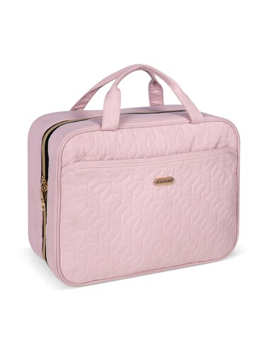 Toiletry Bag for Women, Travel Toiletry Bag with Hanging Hook Makeup Organizer, Waterproof Large Capacity Travel Bag for Accessories, Shampoo, Full Sized Container, Toiletries,Pink