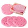 Facial Sponges with Case for Travel,Compressed Facial Sponges,100% Natural Cellulose Facial Cleansing Sponges Pads Exfoliating Sponges for Cleansing,Pore Exfoliating,Makeup Removal（Pink）