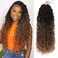 24 inch Goddess Locs Crochet Hair 7 Packs Faux Locs Crochet with Twist Hair Ombre Black to Brown Curly Faux Locs Wavy Ends Pre Looped Crochet Hair for Women OT4/30