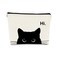Cat Makeup Bag,Cute Makeup Bag,Cat Lover Gifts For Women,Black Cat Gifts,Hi Cat Kitty Kitten Cats Cosmetic Bag Zipper Travel Toiletry Bag,Teen Girl Gifts,Cat Purse，Birthday Gift