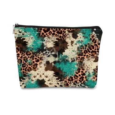 Cow Print Makeup Bag - Cowgirl Gifts for Women