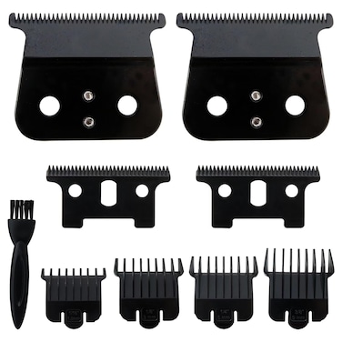 Replacement 2PCs T Blade Fit for Andis T Outliner Trimmer Andis GTX Trimmer, Blade Fit for Andis #04710 and Andis #04521 (Black)