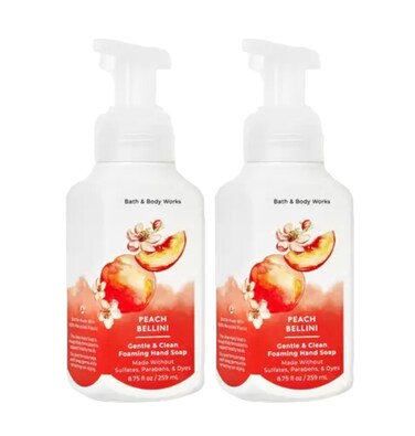 Bath and Body Works Gentle &amp; Clean Foaming Hand Soap 8.75 Ounce 2-Pack (Peach Bellini)