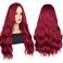 BATISI Burgundy Wig Wavy Middle Part 26 Inch Long Synthetic Hair Wigs for Women, Cosplay Costume Hair Replacement Wig for Party, Heat Resistant