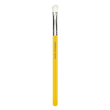 Bdellium Tools Professional Makeup Brush - Studio Series 765 Small Angled Shader - With Mix of Soft Natural and Synthetic Fibers, For Natural and Even Eyeshadow Blending (Yellow, 1pc)