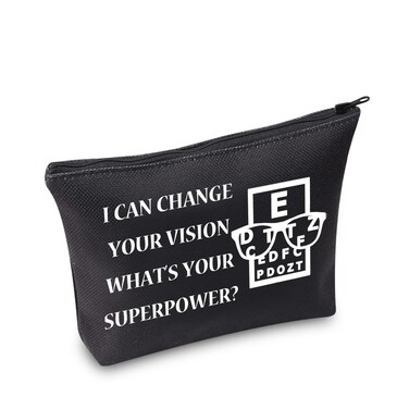 BDPWSS Funny Optometry Gift Optometrist Makeup Bag Eye Doctor Vision Gifts For Optician Ophthalmic Assistant Gift Ophthalmologist Gift (Change your vision bl)