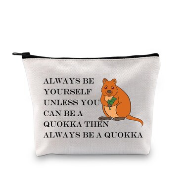 BDPWSS Funny Quokka Gift Quokka Lover Makeup Bag Always Be Yourself Unless You Can Be a Quokka Australian Wildlife Gift (Be a quokka bag)