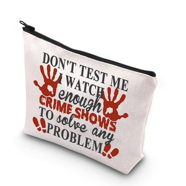 BDPWSS True Crime Makeup Bag True Crime Junkie Gift True Crime Lovers Gift True Crime Podcast Gift True Crime Pod Fan Gift (Crime Show)