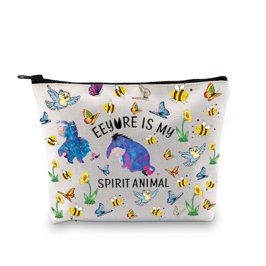 BDPWSS Eeyore Gift Funny Eeyore Lover Gift Eeyore Is My Spirit Animal Eeyore Makeup Bag Cartoon Character Fans Gift (Spirit animal eey bag)
