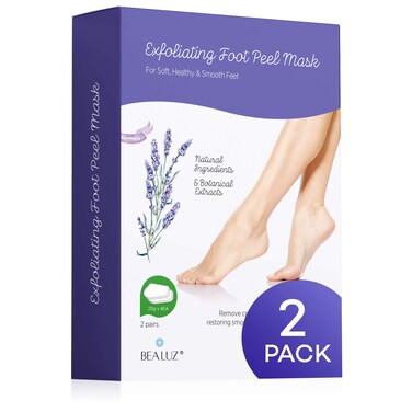 2 Pairs Foot Peel Mask Exfoliant for Soft Feet in 1-2 Weeks, Exfoliating Booties for Peeling Off Calluses &amp; Dead Skin, For Men &amp; Women Lavender by BEALUZ