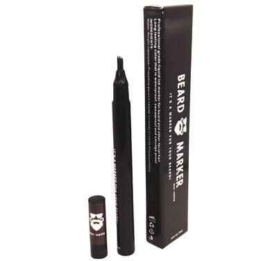 Waterproof, Smudge-Proof Beard Filler Pen for Patchy Beards (Bro-Nette for Dark Brown Hair)
