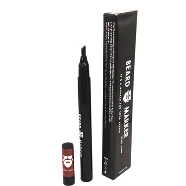 Waterproof, Smudge-Proof Beard Filler Pen for Patchy Beards (Ginger-Charm for Reddish-Brown to Red Hair)