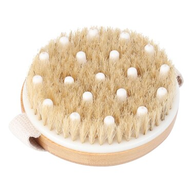 Massage Bath Brush with Rubber Head Bristle Shower Scrubber for Back Cleansing Exfoliating Bathing Accessory for Massage and Skin Care