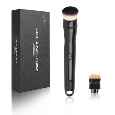 360&deg; Electric Makeup Brush with 2 Replaceable Brush Heads, 2 Adjustable Speeds, Fast and Even Makeup Application, Time-Saving, Gift for Women