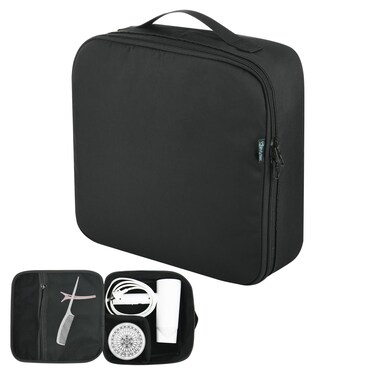 Hair Dryer Carrying Bag Travel Hairdryer Storage Bag Fits 1600W Ionic Blow Dryer and Styler Attachments, Universal Blowdryer Organizer with Mesh Pocket for Portable Hair Dryer and Styling Accessories