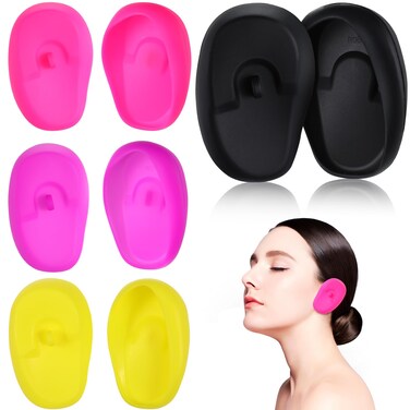 Beavorty Set of 4 Pairs Hair Dye Shield - Soft Ear Covers for Home Hair Coloring Treatments &amp; Shower - Reusable Ear Caps - Protective Tools for Baby Earplugs