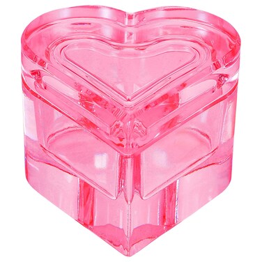 Beavorty Glass Crystal Cup with Lid Mini Dappen Dish Heart Glass Nail Dish Nail Art Liquid Holder Acrylic Liquid Powder Glass Cup Nail Crystal Bowl Pink