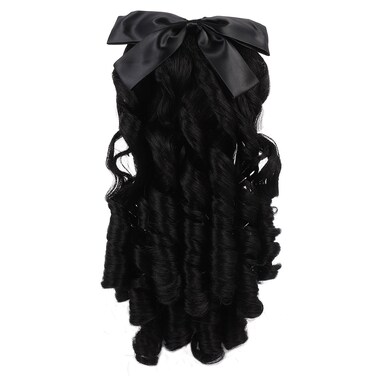 Beavorty Victorian Wig - Human Ringlet Wig with Bow, Long Curly Ponytail Hairpiece, Polyester