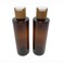 Empty Cosmetic Bottles 8oz/250ml 2 PACK With Bamboo Disc Top Flip Cap for Shampoo Lotion Liquid Soap,Cream,Refilable Plastic Squeeze Travel Size Toiletry Bottles Brown