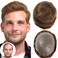 BEEOS 0.03mm Ultra-thin Skin Toupee Hair for Men, V-looped 8x10 Inch PU Base #18 Blonde Real Human Hair Mens Hairpiece