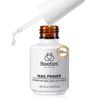 Beetles 20ml Nail Primer for Gel Nail Polish, Hema Free Nail Dehydrator and Primer Nail Prep Bond Primer Acid Free Fast Air Dry Nail Bonder for Acrylic &amp; Uv Gel Nail Gift for Women
