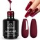 Beetles Gel Nail Polish, 1 Pcs 15ml Oxblood Red Full Maroon Red Color Soak Off Gel Polish Nail Art Manicure Salon DIY UV Lamp Cured Gel Nail Design Decoration at Home