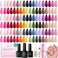 beetles Gel Polish 44 PCS Gel Nail Polish Set-36 Colors Nail Polish Set Base Coat Glossy Matte &amp; Glitter Top Coat Colorful Muse Collection Nude White Pink Red Blue Gel Gift for Women &amp; Girls