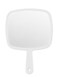 Extra Large Handheld Mirror，Hand Salon Mirror with Handle for Barbers, Hairdressing (White，12.4" Lx 9" W)