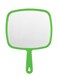 Extra Large Handheld Mirror，Hand Salon Mirror with Handle for Barbers, Hairdressing (Green，12.4" Lx 9" W)